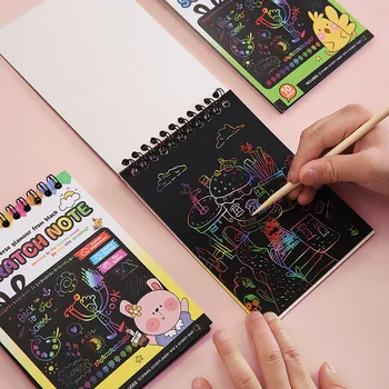 Rainbow Kúzelné Stieracie Papiera Nastavený pre Deti Umenia Škrabanie Maľovanie Hračka DIY Graffiti Knihy Deti Montessori Vzdelávacích Hračiek