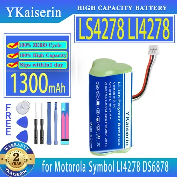 YKaiserin Batérie LS4278 1300mAh pre Motorola Moto Symbol LI4278 DS6878 Čiarových kódov 82-67705-01 BTRY-LS42RAAOE-01 Bateria