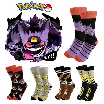 Nový Pokemon Gengar Ponožky Pikachu Muža, Ženy, Športové Pančuchy Teplo Jeseň Zima Anime Cosplay Zábavné Ponožky Hip Hop Trend Dary