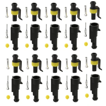 10 Kusov 1 Pin Zapečatené Vodotesný Elektrického Drôtu Konektor Plug Auto Set