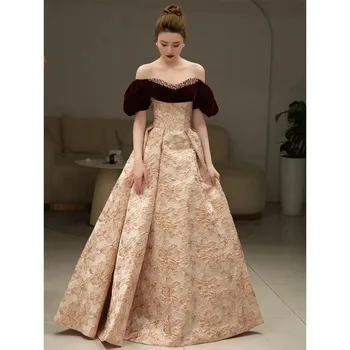 Elegantné A-line Večerné šaty Perly Korálkové Satin Prom šaty 3D Kvety Poschodí-bez Rukávov Dĺžka Luxusných Večerných šiat 2024