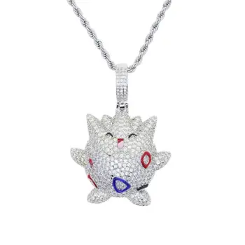 Charmander Cubone Togepi Squirtle Bulbasaur pokemon Jigglypuff diamantový náhrdelník Anime Obrázok Prívesok Príslušenstvo Valentine darček